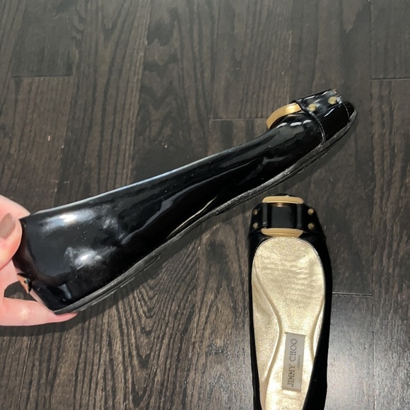 Jimmy Choo Black Patent Morse Ballet Flats - Picture 7 of 7